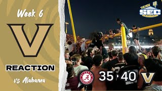 Vanderbilt UPSETS 1 Alabama  Biggest win in PROGRAM HISTORY Reaction  SEC College Football [upl. by Stead]