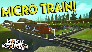 MICRO TRAINS amp MICRO CITY WORLD  Scrap Mechanic Creations Gameplay  Town amp Train Builds [upl. by Ahsinnod]