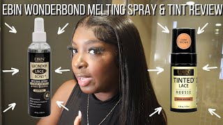 NEW 1299 Ebin Wonderbond Melting Spray amp Ebin Tinted Lace Mousse Review  ft Wow Angel Hair [upl. by Oicnerual15]