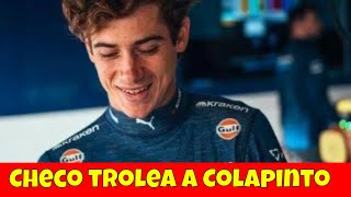 Checo Pérez bromea sobre Franco Colapinto e imita acento argentino en entrevista previo a las Vegas [upl. by Georgie707]