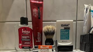 İntesa tıraş kremi ile After Shave  Mühle R89 Efsane  Treet Jilet  Klasik tıraş  Wet Shaving [upl. by Towroy]