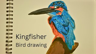 kingfisher drawing easy and simple poster colour [upl. by Abisha758]