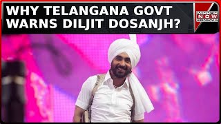 No Song On Drugs amp Violence Telangana Govt Warns Diljit Dosanjh Before Hyd Event  Daily Mirror [upl. by Martine335]