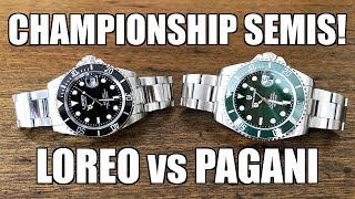 Budget Sub Homage Championships SemiFinal 2 Loreo L9201G vs Pagani PD1639  Perth WAtch 311 [upl. by Aryek376]