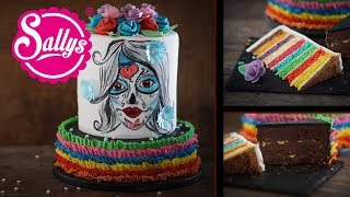 Halloween Torte La Catrina – Skelett Gesicht  Sallys Welt [upl. by Aniuqal591]