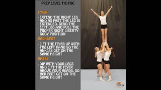 Prep level tictoc instructional video  cheerleading group stunts [upl. by Lisan]