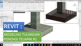 REVIT  MODELING TULANGAN PONDASI TELAPAK [upl. by Shlomo616]