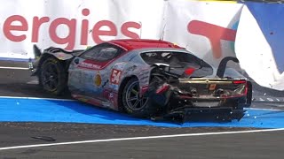 24H Le Mans 2024  BIG CRASH SPINS MISTAKES  PURE SOUND [upl. by Bertie]