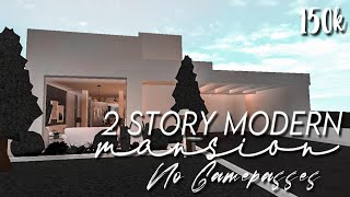 Bloxburg  2 Story Modern Mansion Speed Build No Gamepass [upl. by Eivi]