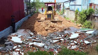 Wonderful New Project Strong Bulldozer Pushing Soil Fill On Cracked Old House amp 5ton Dump Truck [upl. by Aleuqahs]