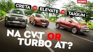 Hyundai Creta vs Honda Elevate vs Volkswagen Taigun Comparison Review  The Sensible Ones  odmag [upl. by Alin459]