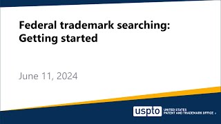 Federal trademark searching Getting started [upl. by Adnotal]