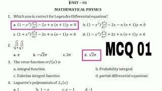 MCQ 01 I PG TRB I PHYSICS I TRB POLYTECHNIC I Mathematical Physics I Tamil I Special function I [upl. by Drawdesemaj]