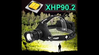 xhp902 powerful led headlamp usb head flashlight Torch head lamp rechargeable 18650 portable [upl. by Hcirdla]