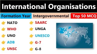 International Organisations 2023  Intergovernmental Organisation 2023  Headquarters  Top 50 MCQs [upl. by Hawken955]