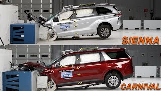 Kia Carnival VS Toyota Sienna – Safety test for backseat passengers [upl. by Rehsa]