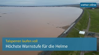 Talsperren laufen voll  Höchste HochwasserWarnstufe für den Fluss Helme [upl. by Llednyl84]