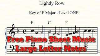 Level One Piano Lesson  EASY SONG  quotLightly Rowquot  FREE PIANO SHEET MUSIC [upl. by Otsirc202]