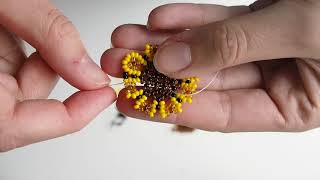 DIY sunflower bead emboidery [upl. by Gladi476]