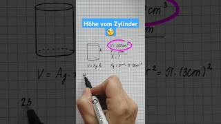 Kannst du die Höhe vom Zylinder berechnen 🙄🤓 zylinder höhe mathe mathematikfee endlichkapiert [upl. by Olnee]