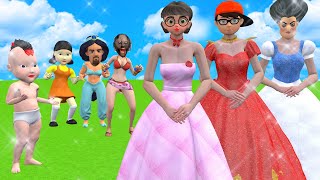 Scary Teacher 3D vs Squid Game Dressing Princess Style Beautiful Nice or Error 5 Times Challenge [upl. by Sinai633]