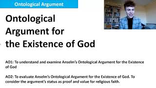 ONTOLOGICAL ARGUMENT A LEVEL RELIGIOUS STUDIES [upl. by Eneirda]