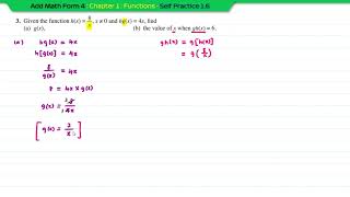 Add Math Form 4  Chapter 1 Functions  Self Practice 16 Question 3 [upl. by Chandra260]