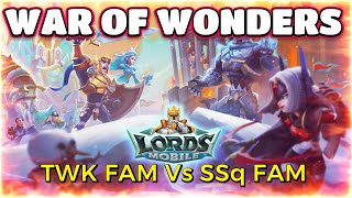 TWK family Vs SSq Family  War Of Wonders  Lords Mobile [upl. by Fitton170]