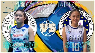 BACOLOD VS SILAY VOLLEYBALL SECONDARY GIRLS  NEGROS OCCIDENTAL PROVINCIAL MEET 2024 [upl. by Ailec]