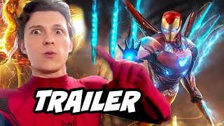 SpiderMan Far From Home Trailer Avengers Endgame Iron Man Easter Eggs Breakdown [upl. by Zingale]