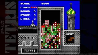 Tetris FC · Famicom video game port  gameplay session covering Stages 0 to 9 in Round 5 🎮 [upl. by Schmeltzer]