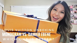 Unboxing Louis Vuitton Neverfull MM l Damier Ebene vs Monogram [upl. by Heppman289]