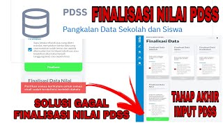 CARA FINALISASI NILAI SISWA PADA PDSS SNMPTN 2021 II SOLUSI GAGAL FINALISASI NILAI [upl. by Lyns]