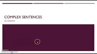 Sentence Types Overview of Complex Sentences [upl. by Ayidan]