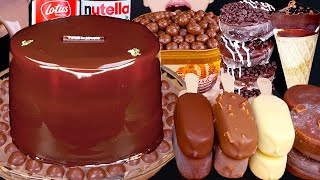 ASMR MALTESERS CHOCOLATE MILK ICE CREAM CAKE DOUGHNUTS NUTELLA TWIX DESSERT MUKBANG 먹방 EATING SOUNDS [upl. by Charlena]