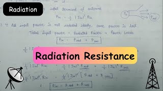 Radiation Resistance  Radiation Resistance of Antenna  Radiation  Radiation parameter of antenna [upl. by Leerzej921]