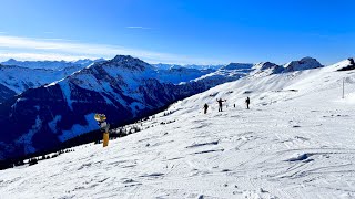 Skigebiet Saalbach Skifahren  Hinterglemm Leogang Fieberbrunn Tirol Österreich [upl. by Alahsal9]