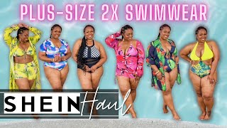 HUGE SHEIN PlusSize 2X Swimsuit Try On Haul Review 2022  Rose Forever Surprise [upl. by Jobi915]