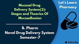 Mucosal Drug Delivery System2  Steps and Theories of MucoAdhesion  BPharm  NDDS  Semester7 [upl. by Amery]