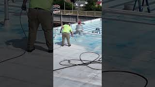 TPO Roof Getting Primed for a Roof Coating System tpo roofcoating roofing [upl. by Ydnam]