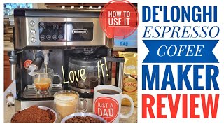 I LOVE De Longhi Espresso amp Coffee Maker All In One REVIEW amp How To Make Cappuccino [upl. by Sutniuq726]