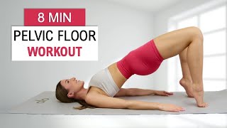 8 MIN PELVIC FLOOR WORKOUT  Strengthen your Pelvic Floor and Core with 16 different exercises [upl. by Nicholson385]