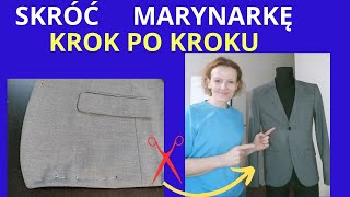 SKRACANIE MARYNARKI KROK PO KROKU Jak skrócić marynarkę  Instrukcja Wykończenie rozporka DIY [upl. by Ardnael]