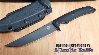 BASTINELLI CREATIONS PY BOHLER N690 STAINLESS TANTO BLACK G10 FIXED KNIFE 207 [upl. by Dalury180]