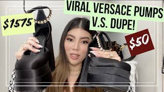 I bought the VIRAL 1575 Versace Medusa Aevitas Platform Pumps amp 50 Amazon Dupe  Unboxing try on [upl. by Eussoj]