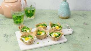 Recept Vegetarische miniquiches met spinazie geitenkaas kwarteleieren en bieslook  Allerhande [upl. by Mita]