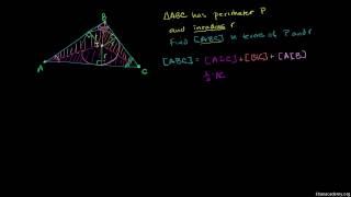 Radius i indskreven cirkel omkreds og areal [upl. by Tenom858]