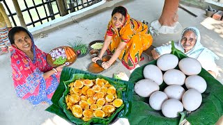 কলাপাতায় সেরা স্বাদের দেশি মুরগির ডিম্ ভাজা  Bengali famous country egg fry  anda fry recipe [upl. by Torrell]