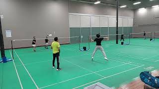 Arena Badminton club games Pomona California 12月2日24  2 Alan amp Oscar vs Leo amp Raja [upl. by Paige]