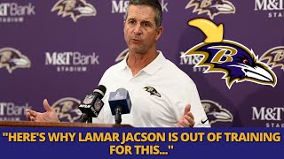 URGENT REASON LAMAR JACKSON IS OUT OF TRAINING REVEALED RAVENS NEWS [upl. by Bernadina]